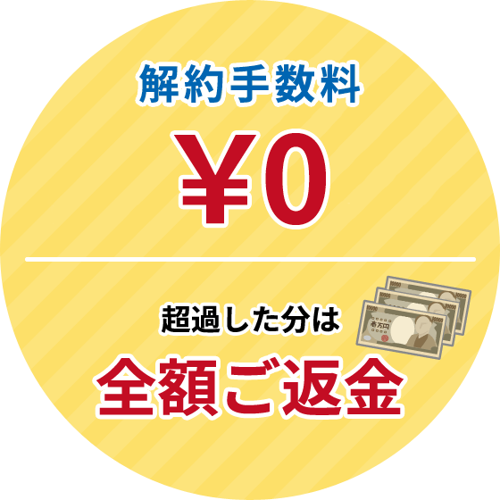 如何なるケースも解約手数料0円！